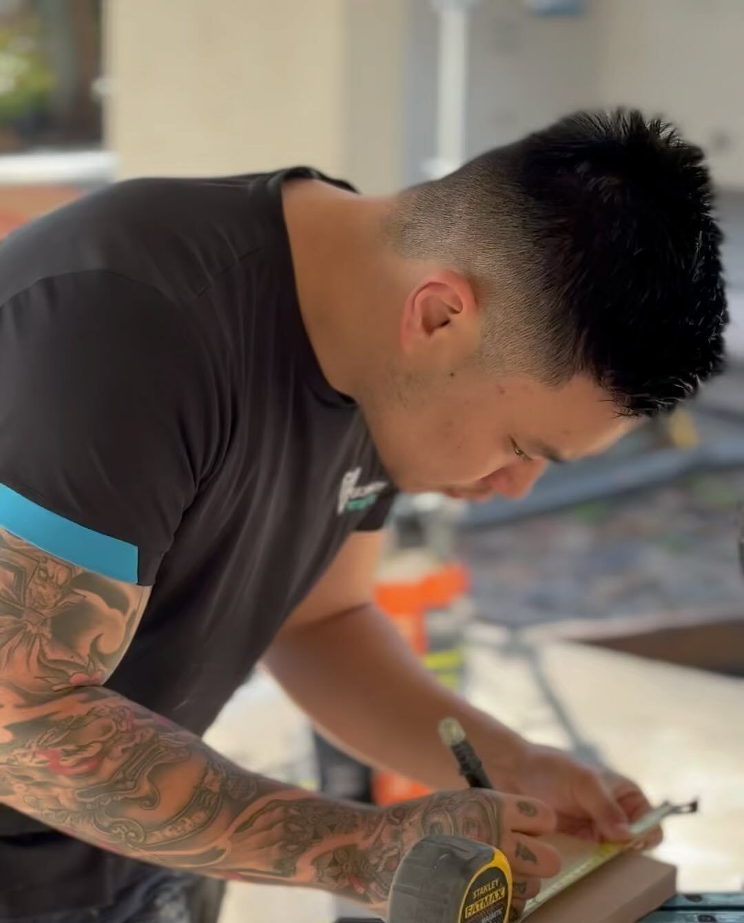 James Nguyen of Visionary Fitouts working on a timber detail